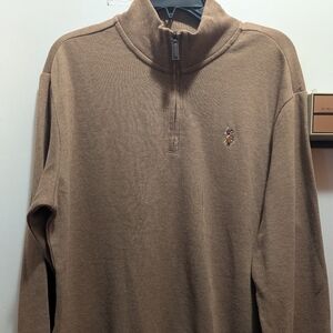 US Polo Association Men's Brown Medium 1/4 Zip Sweater